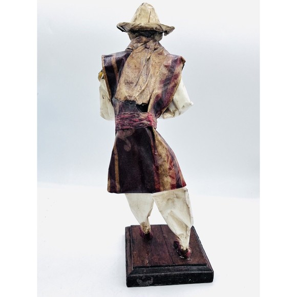 Vintage Set Of 2 Papier-Mâché Paper Mexican Men Dolls 12" ea. Handmade In Mexico - Picture 11 of 13